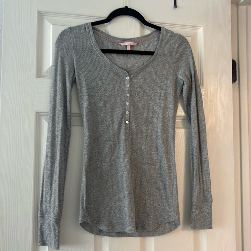 Grey Henley with sparkle